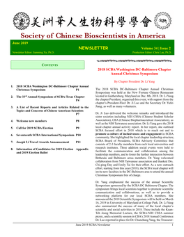 June 2019 NEWSLETTER Volume 34 | Issue 2 Newsletter Editor: Jianming Xu, Ph.D