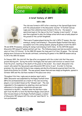 A Brief History of GRFC