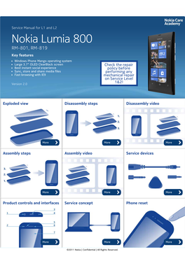 Nokia Lumia 800 RM-801 819 Service Manual L1L2