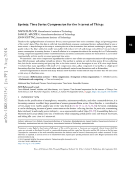 Sprintz: Time Series Compression for the Internet of Things