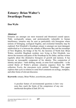 Brian Walter's Swartkops Poems