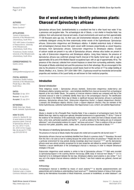 Use of Wood Anatomy to Identify Poisonous Plants: AUTHORS: Charcoal of Spirostachys Africana Sandra J