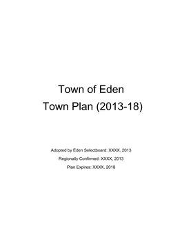 Eden, Vermont Town Plan (2013-18)