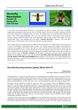 Hoverfly Newsletter No
