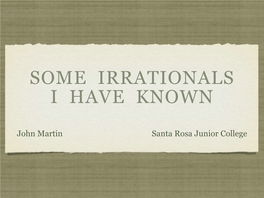 Rational Irrational