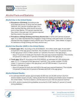 Alcohol Facts and Statistics Fact Sheet