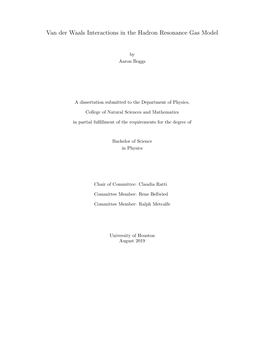 Van Der Waals Interactions in the Hadron Resonance Gas Model