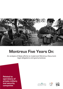 Montreux Five Years On: an Analysis of State Efforts to Implement Montreux Document Legal Obligations and Good Practices