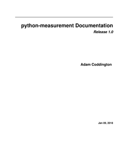 Python-Measurement Documentation Release 1.0