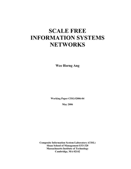 Scale Free Information Systems Networks