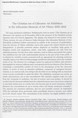 An Exhibition in the Lithuanian Museum of Art Vilnius 2000-2003