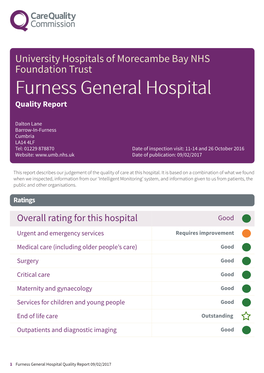 Furness General Hospital Newapproachfocused Report