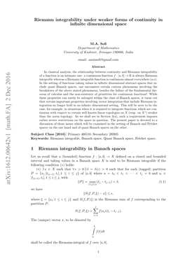 Riemann Integrability Under Weaker Forms of Continuity in Infinite