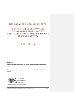 The Coral Sea Marine Reserve