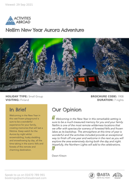 Nellim New Year Aurora Adventure