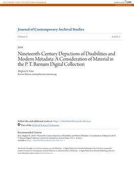 Nineteenth-Century Depictions of Disabilities and Modern Metadata: a Consideration of Material in the P