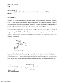 NDA 50417/S-012 Page 3 LUMI-SPORYN