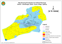 Map Showing Prioritization for Artificial Recharge Legend