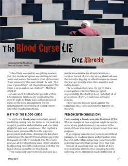 The Blood Curse LIE Greg Albrecht Memorial to the Murdered Jews of Europe