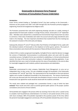 Greencastle to Greenore Ferry Proposal Summary of Consultation Process Undertaken