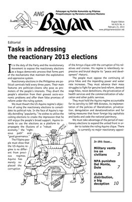 ANG Tasks in Addressing the Reactionary 2013 Elections