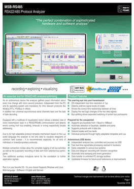 MSB-RS485 RS422/485 Protocol Analyzer Recording • Exploring • Visualizing •