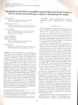 Saprolegniaceae Identified on Amphibian Eggs Throughout the Pacific Northwest, USA, by Internal Transcribed Spacer Sequences and Phylogenetic Analysis