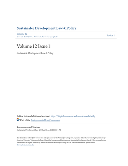 Volume 12 Issue 1 Sustainable Development Law & Policy