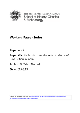 Working Paper Series