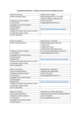 Norway: County Governors (Fylkesmannen)