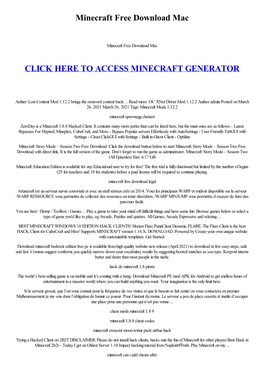 Minecraft Free Download Mac