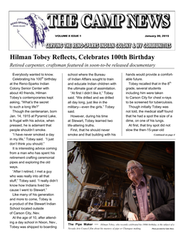 Hilman Tobey Reflects, Celebrates 100Th Birthday Retired Carpenter, Craftsman Featured in Soon-To-Be Released Documentary