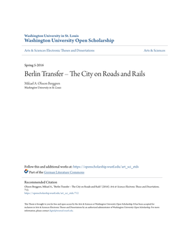 Berlin Transfer – the Itc Y on Roads and Rails Mikael A