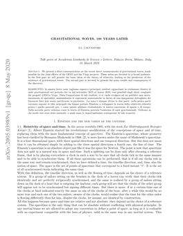 Arxiv:2005.03989V1 [Gr-Qc]