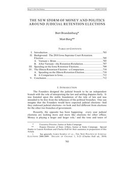 The New Storm of Money and Politics Around Judicial Retention Elections