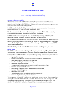 A37 Gurney Slade Road Safety