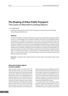 The Shaping of Urban Public Transport: Two Cases of Alternative Leading Objects