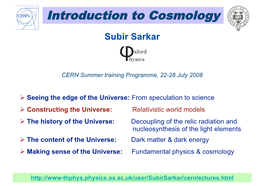 Introduction to Cosmology