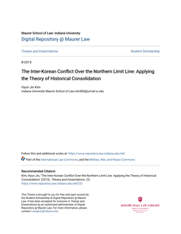 The Inter-Korean Conflict Over the Northern Limit Line: Applying the Theory of Historical Consolidation