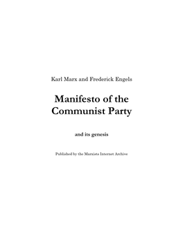 Manifesto of the Communist Party