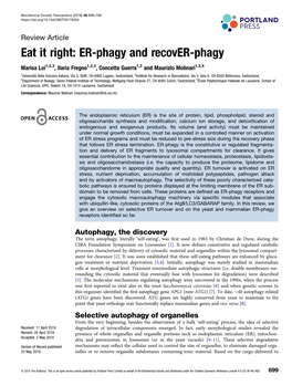 ER-Phagy and Recover-Phagy