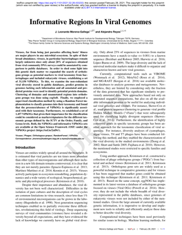 Informative Regions in Viral Genomes