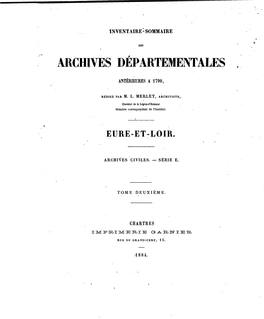 Archives Départementales D'eure-Et-Loir