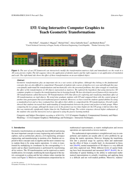 I3T: Using Interactive Computer Graphics to Teach Geometric Transformations