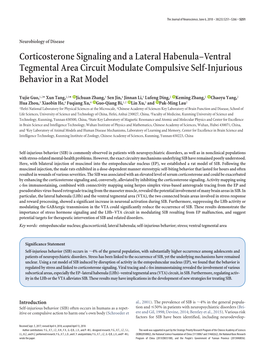 Corticosterone Signaling and a Lateral Habenula–Ventral Tegmental Area Circuit Modulate Compulsive Self-Injurious Behavior in a Rat Model