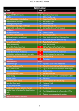 NZGDC14 Schedule