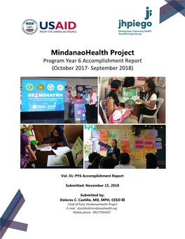 Mindanaohealth Project Program Year 6 Accomplishment Report (October 2017- September 2018)