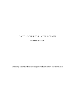 ONTOLOGIES for INTERACTION Gerrit Niezen