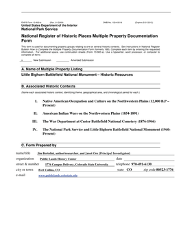 National Register of Historic Places Multiple Property Documentation Form