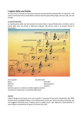 I Registri Delle Voci Liriche